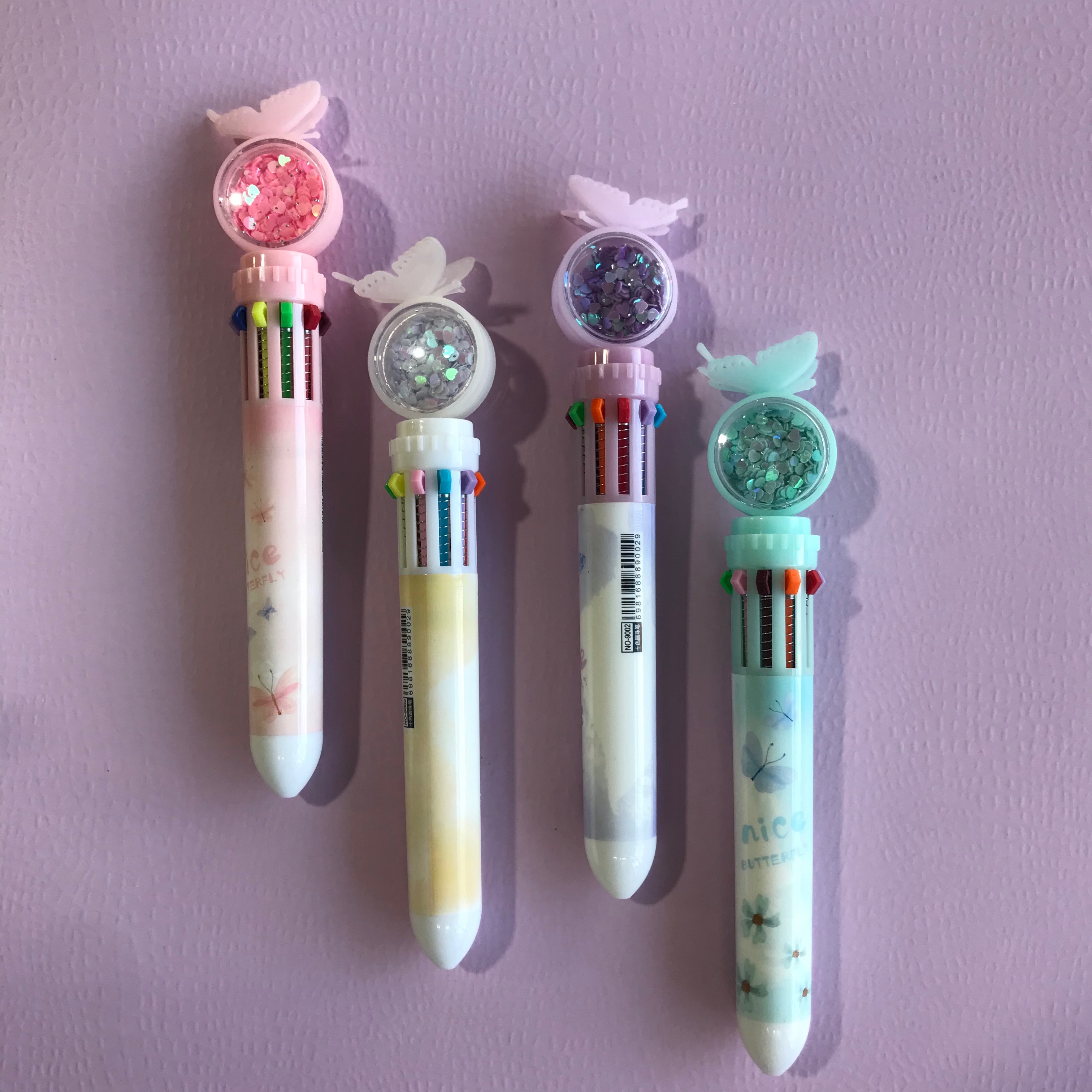 خودکار 10 رنگ پروانه ای