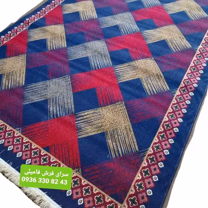گلیم فرش ماشینی مدل ابرنگی 6متری کد812