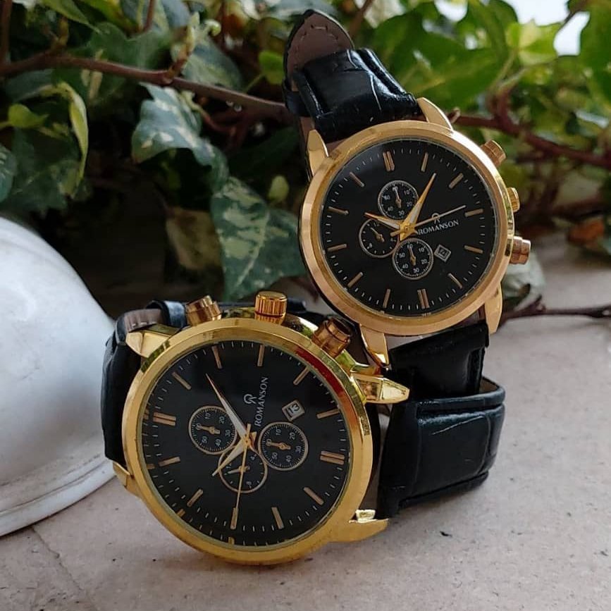 ساعت ست زنانه و مردانه رومانسون بند چرم