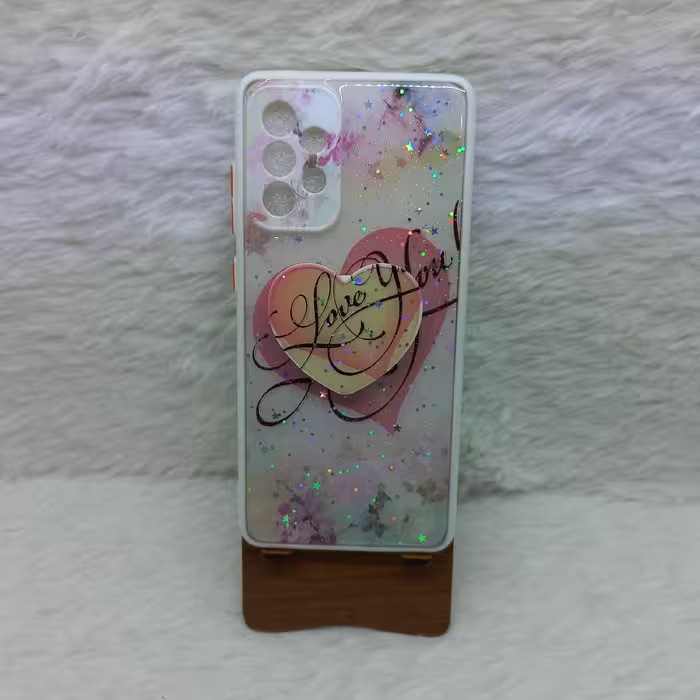 گارد (قاب) دخترونه گوشی A72 مدل رزین با پاپ سوکت طرح Love مناسب گوشی Samsung A72