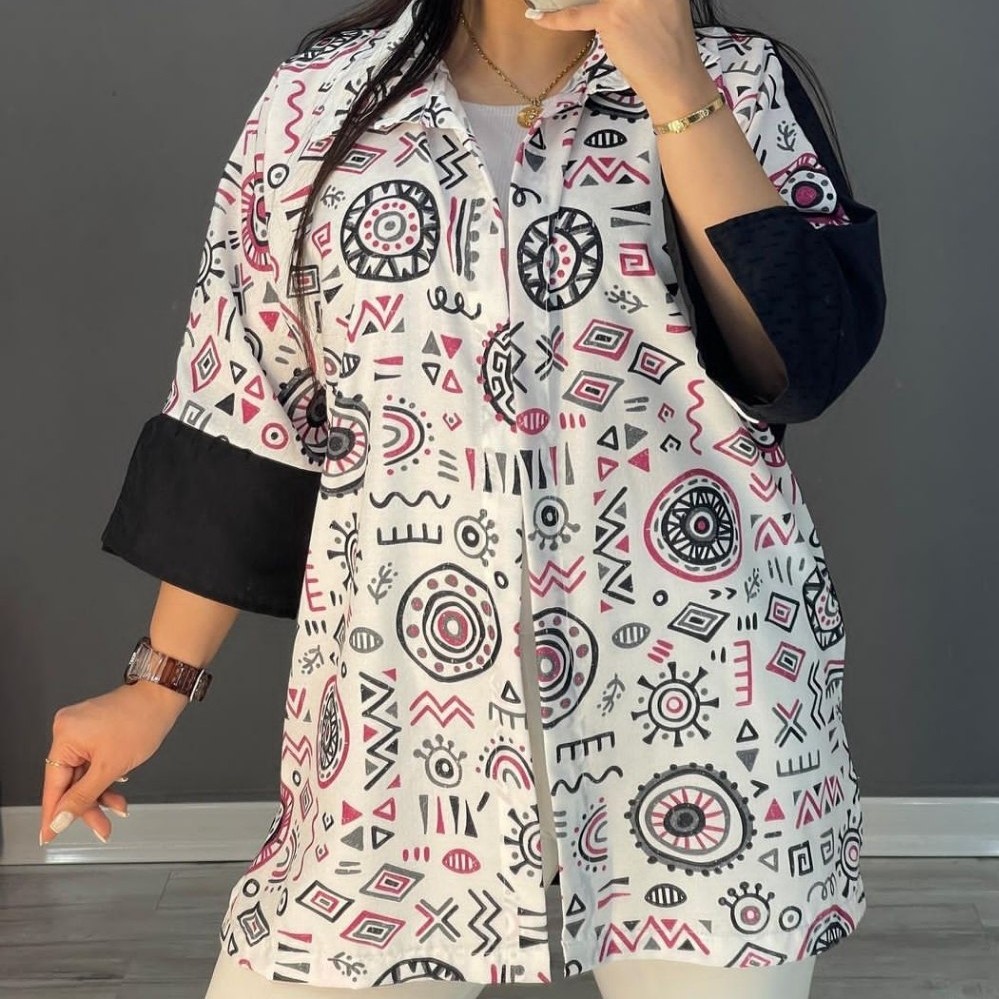 مانتو پوپلین اشکی