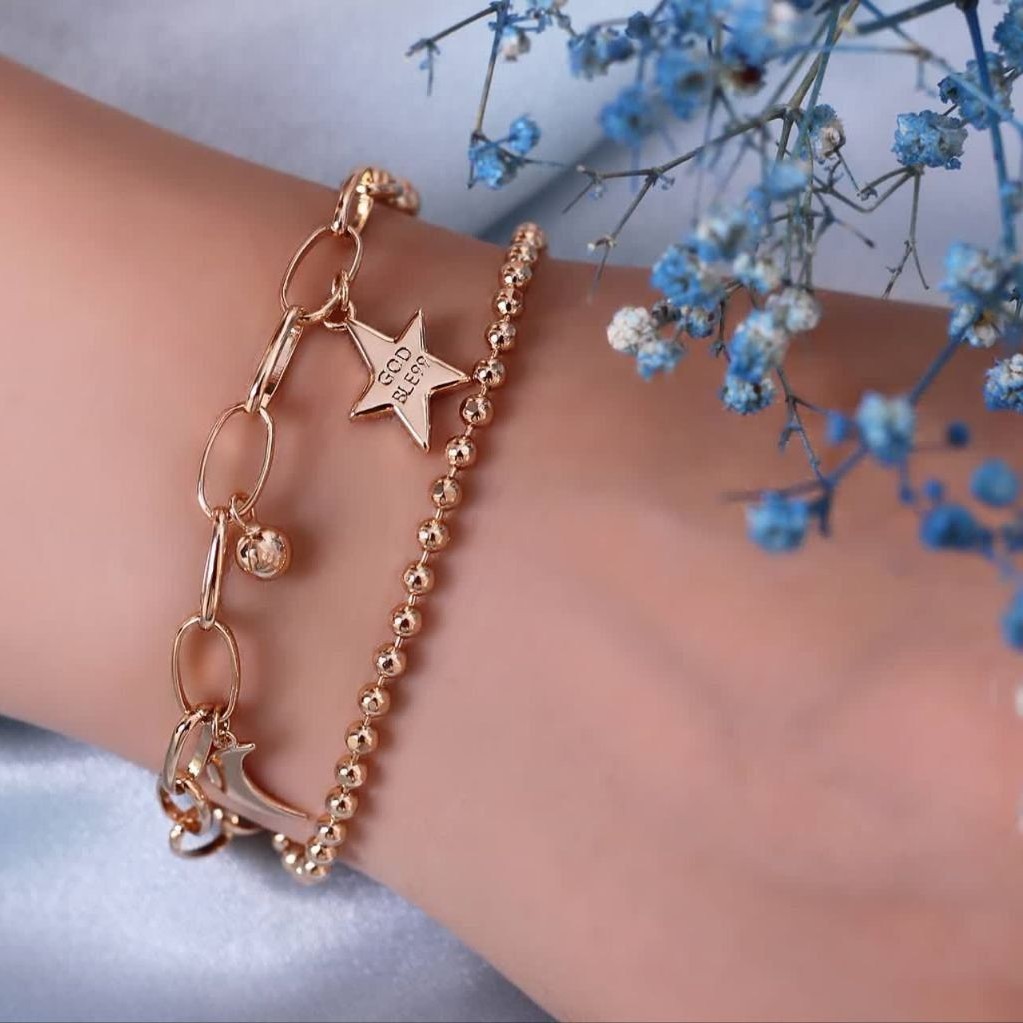 دستبند کد11696برند ژوپینگ xuping.نگین اتمی.آبکاری طلا .رنگ ثابت.ضدحساسیت