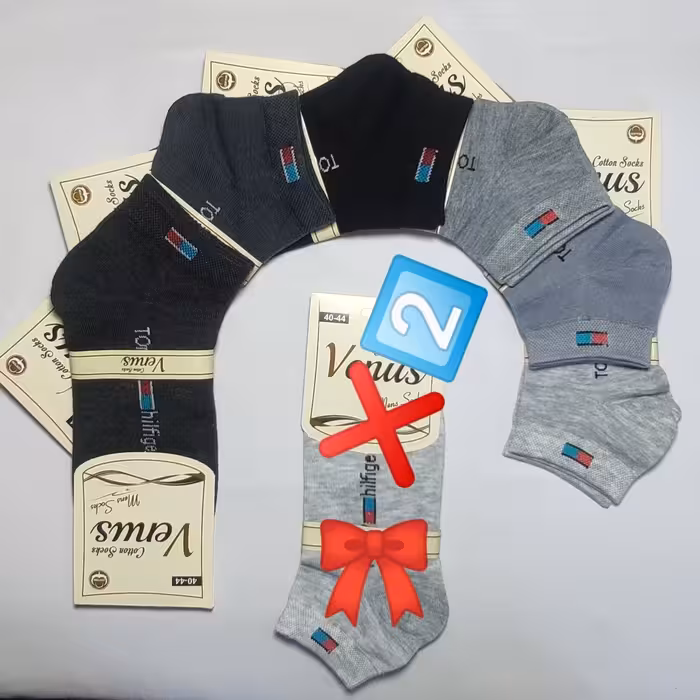 جوراب نخی مچی اسپرت  tommy در 6رنگ ، (پک 12تایی) به همراه یک جفت هدیه