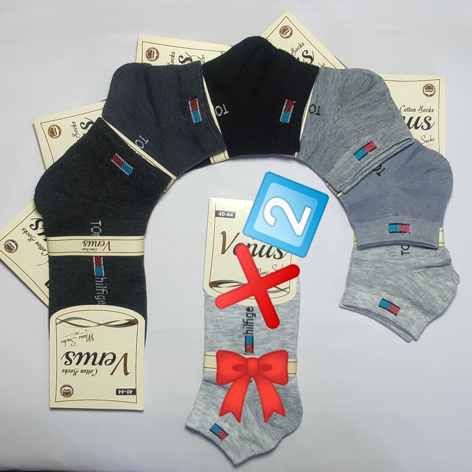 جوراب نخی مچی اسپرت  tommy در 6رنگ ، (پک 12تایی) به همراه یک جفت هدیه