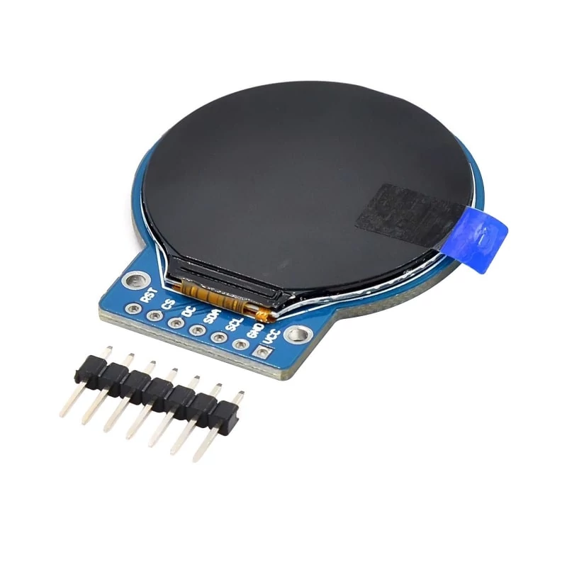 نمایشگر TFT فول کالر 128 اینچ دایره ای با درایور GC9A01 | amazonchi