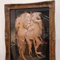 تابلو مس دو اسب وحشی.  این تابلو برای شهرستان با باربری ارسال میشود و هزینه باربری به عهده مشتری مباشد