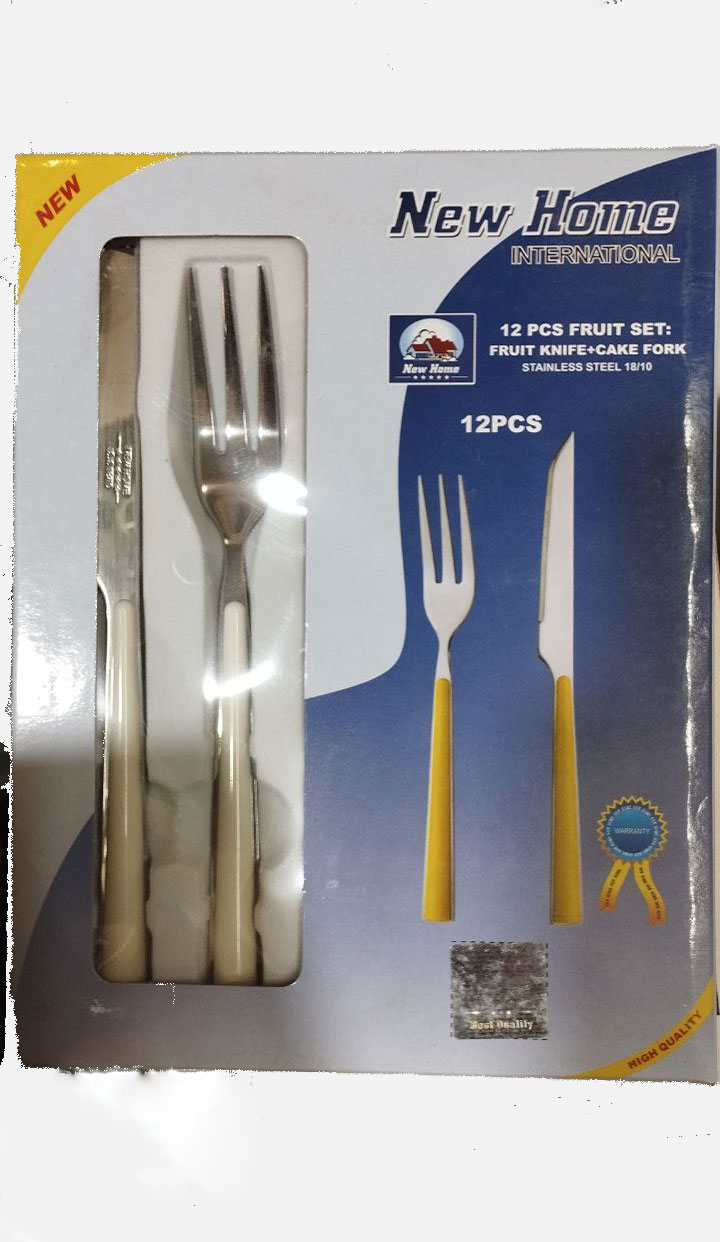 سرویس کارد و چنگال 12 پارچه نیوهوم سفید ته صاف