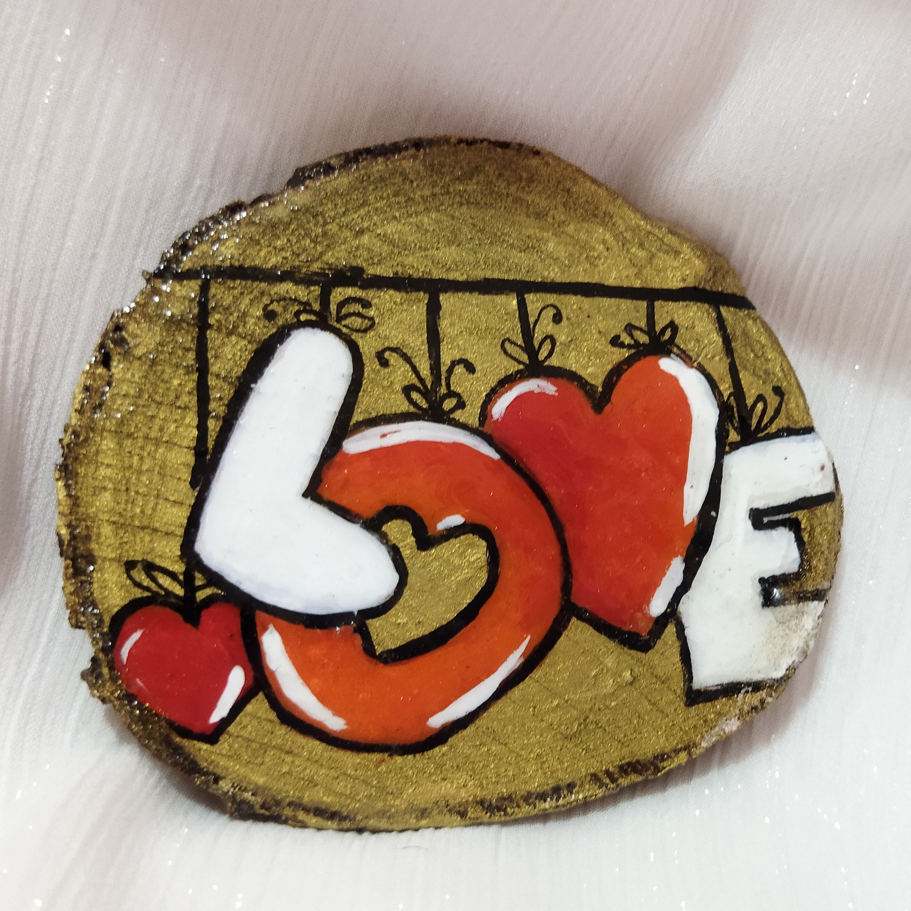 مگنت نقاشی روی چوب طرح love