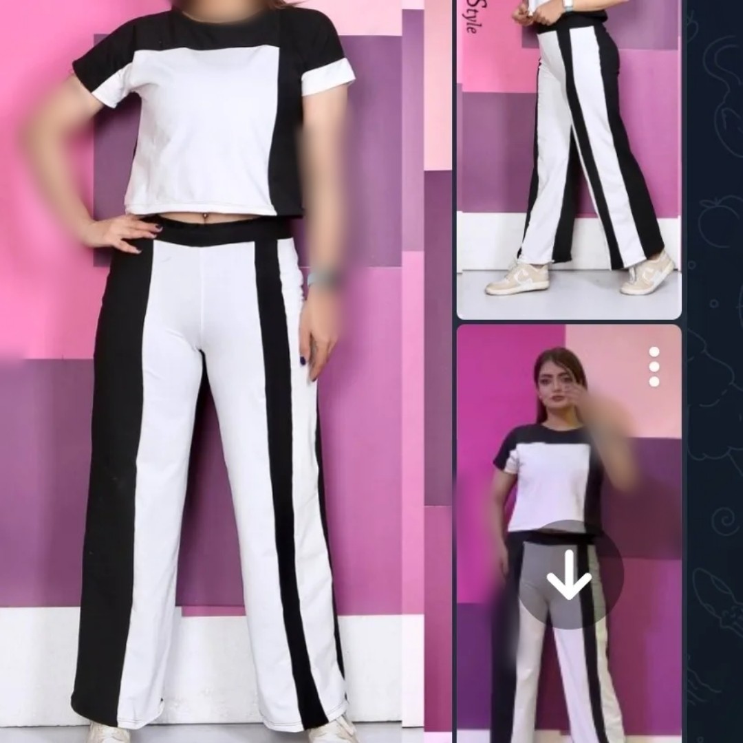ست کراپ وشلوار زنانه ودخترانه