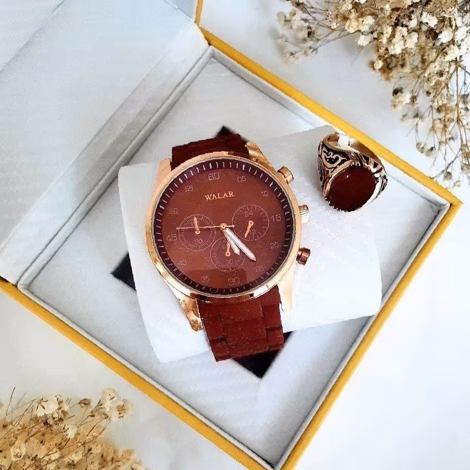 ساعت مچی مردانه بهمراه انگشتر مدل والار ارسال رایگان 