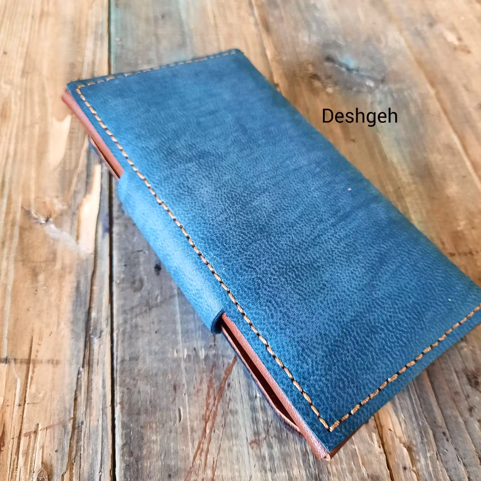 کیف پول چرم طبیعی گاو و بز ترکیب رنگ خاص