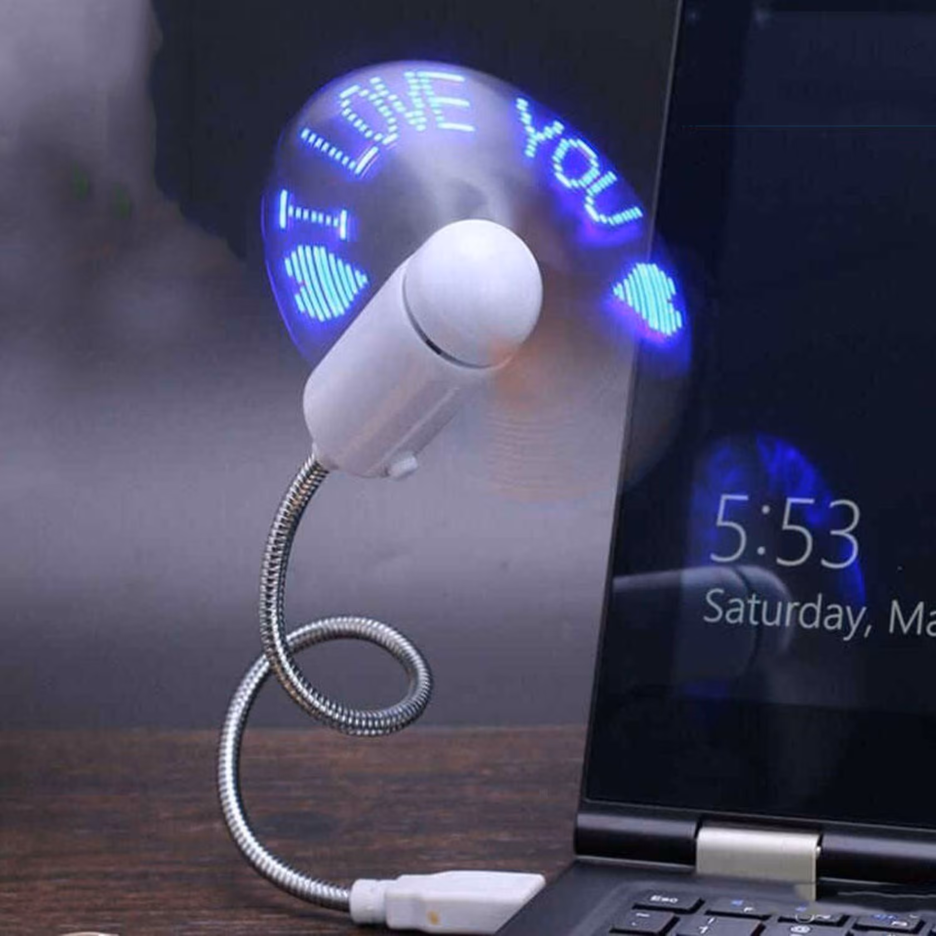 پنکه usb نرم افزاری ال ای دی دار مدل نوشتاری