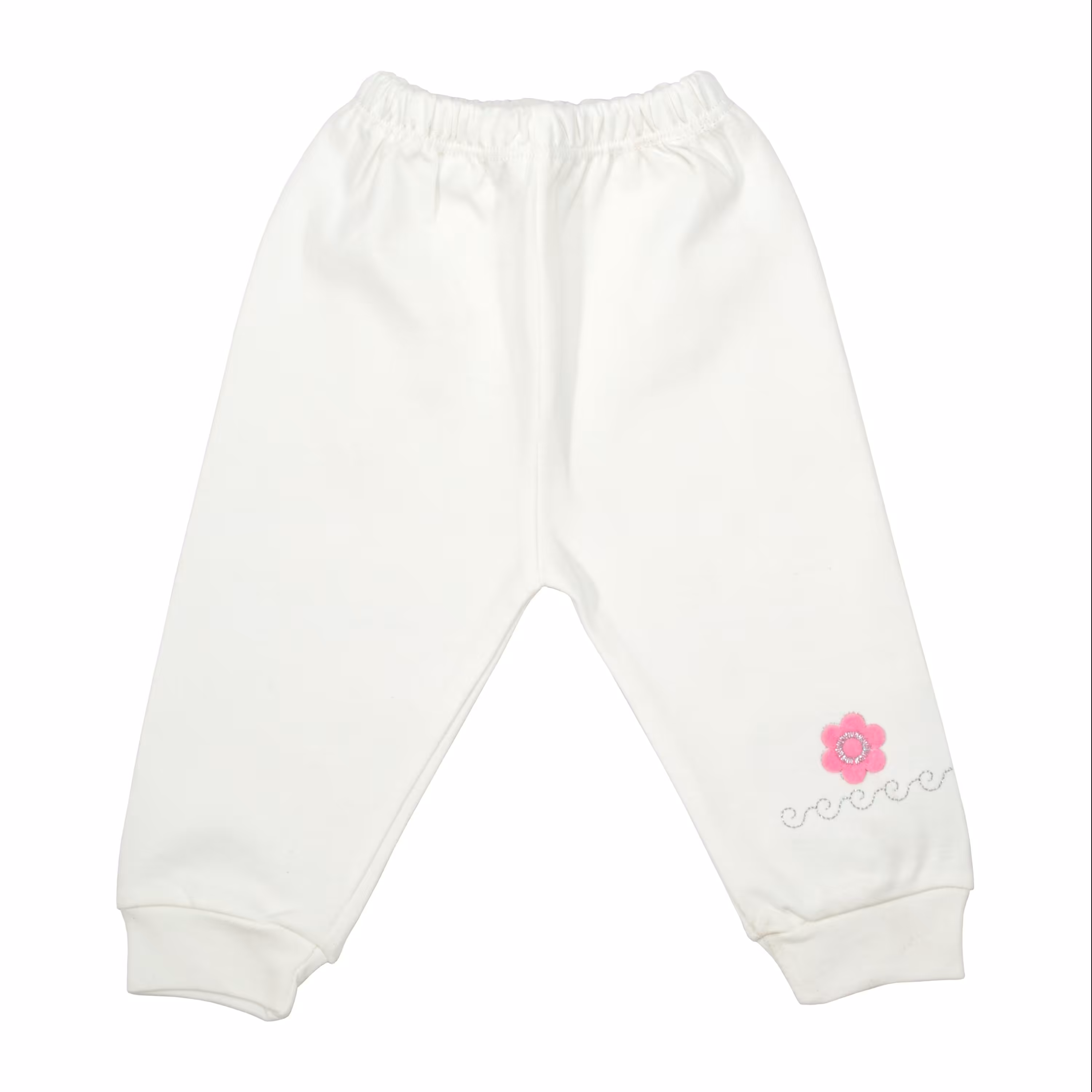 شلوار نوزادی تاینی کیدز مدل شکوفه تک گل کد TG10108