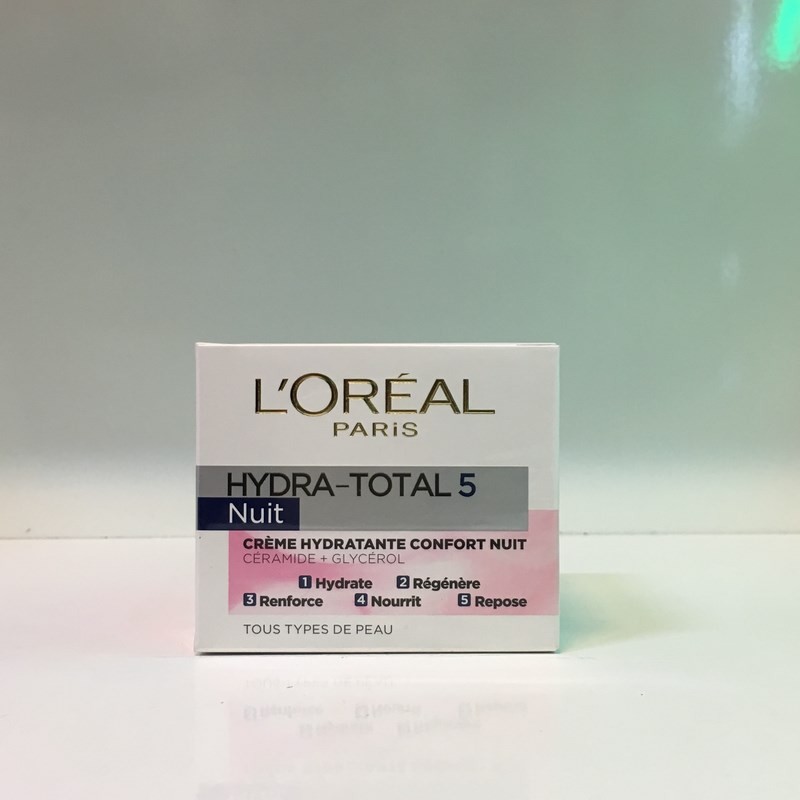 کرم آبرسان لورآل  پنج منظوره مخصوص شب هیدرا توتال  LOREAL 50ml