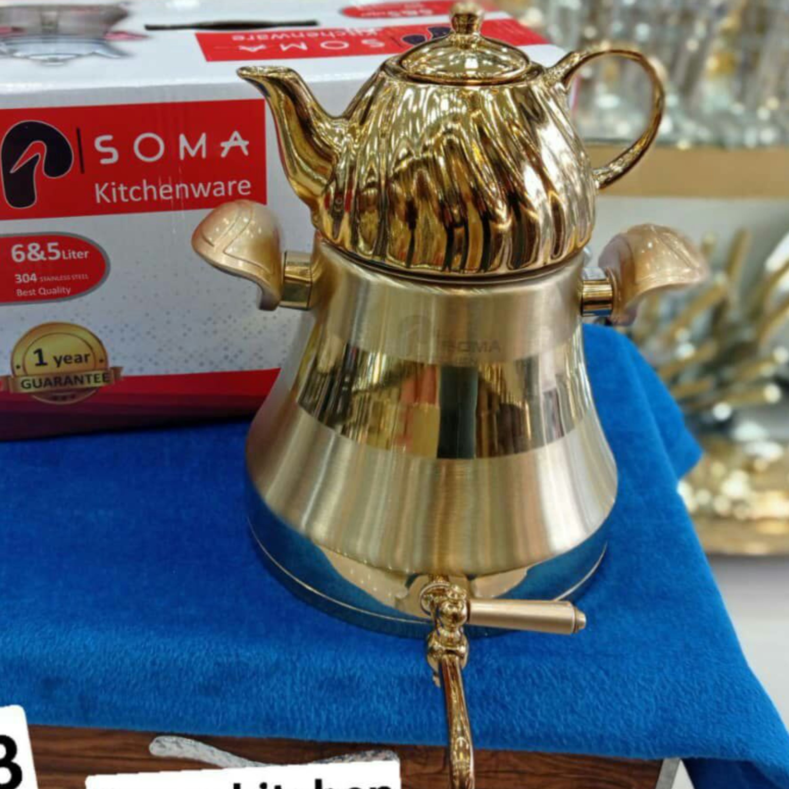 کتری قوری طلایی با قوری طلایی