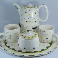 ست چای خوری دونفره سرامیکی..قابل سفارش در رنگ های مختلف. همچنین قبل از سفارش در صورت تمایل خوشحال میشم راهنماییتون کنم.