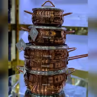 سرویس قابلمه استیل کرکماز رنگ مسی