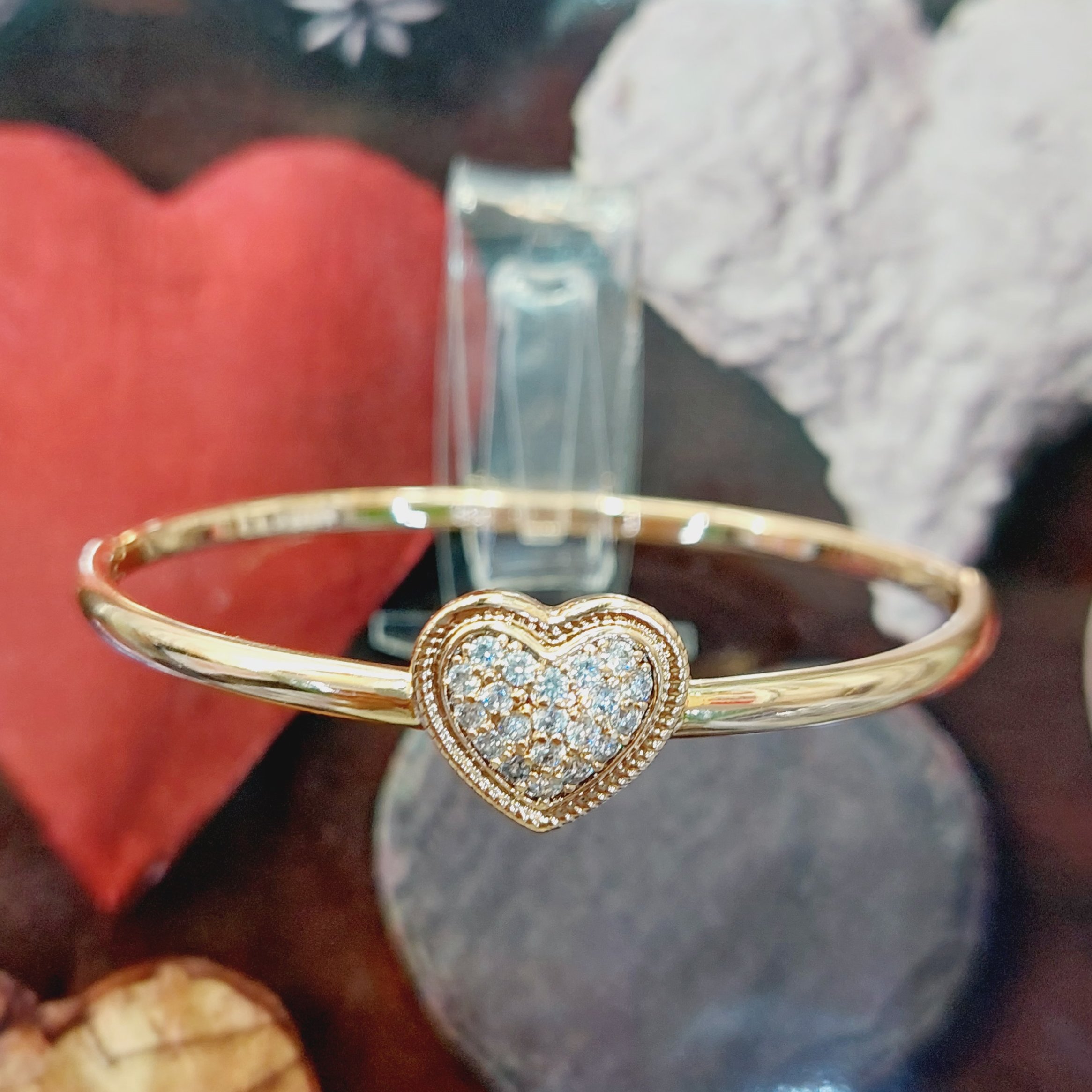 دستبند ژوپینگ النگویی تک قلب