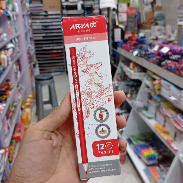 مداد قرمز   آریا بسته 12 عددی 