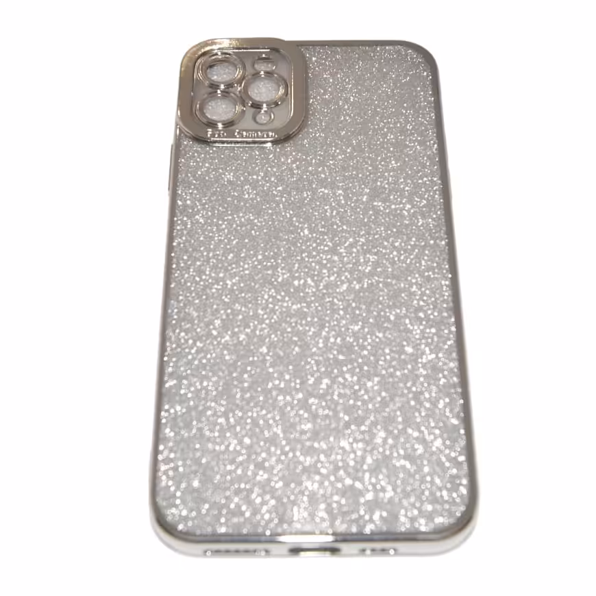 قاب گوشی مدل پشت اکلیل براق مناسب برای گوشی iphone 13 رنگ نقره ای