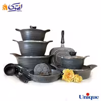 سرویس قابلمه UN-7759 یونیک 16 پارچه طوسی گرانیتی رز