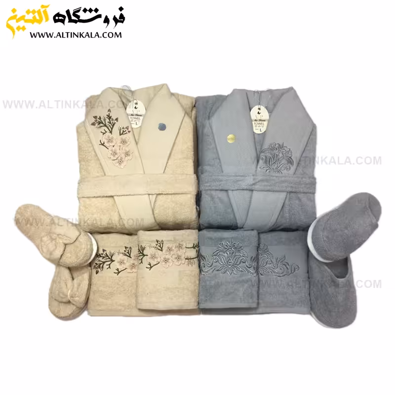 سرویس حوله عروس و داماد 12تکه گلدوزی سه بعدی برند OPALAZ