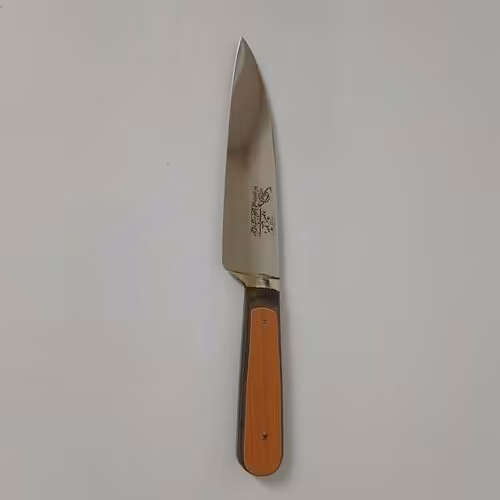 چاقو آشپزخانه استیل براق ضد زنگ زنجان سایز 2 دسته نارنجی