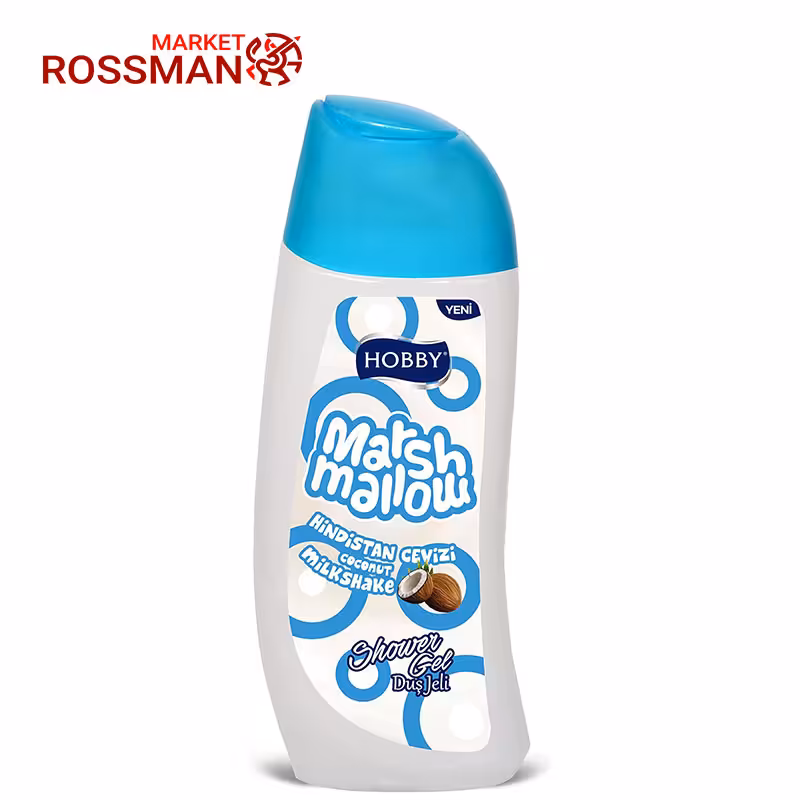 شامپو بدن هوبی Hobby مدل Marshmallow عصاره نارگیل حجم 500 میلی لیتر