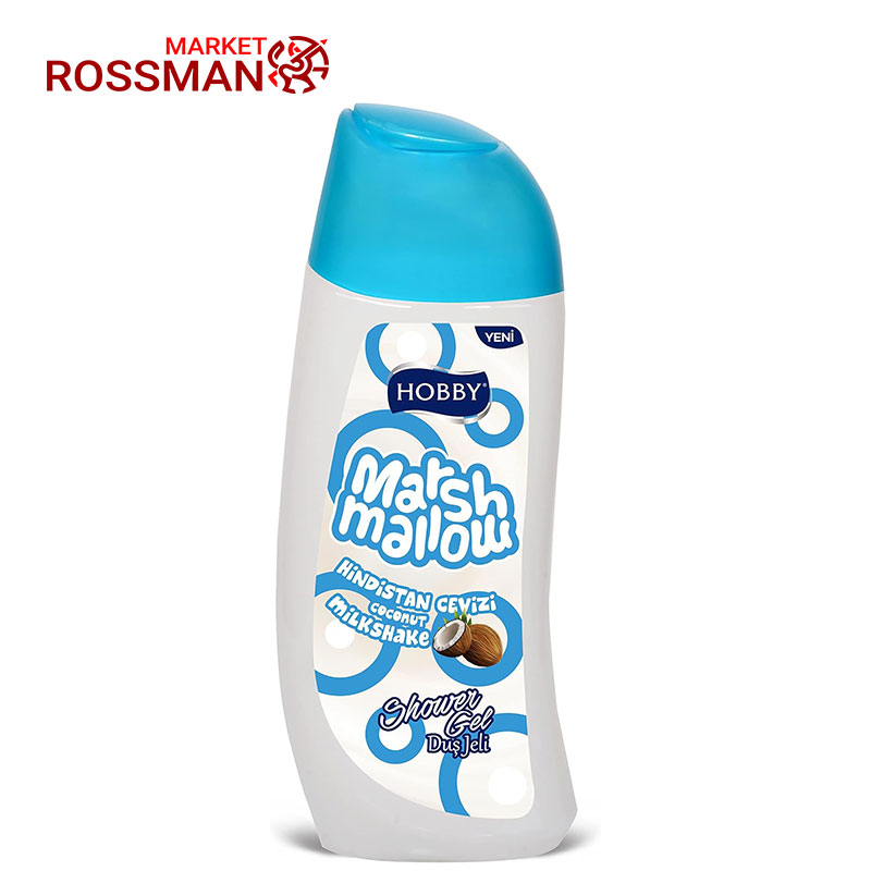 شامپو بدن هوبی Hobby مدل Marshmallow عصاره نارگیل حجم 500 میلی لیتر