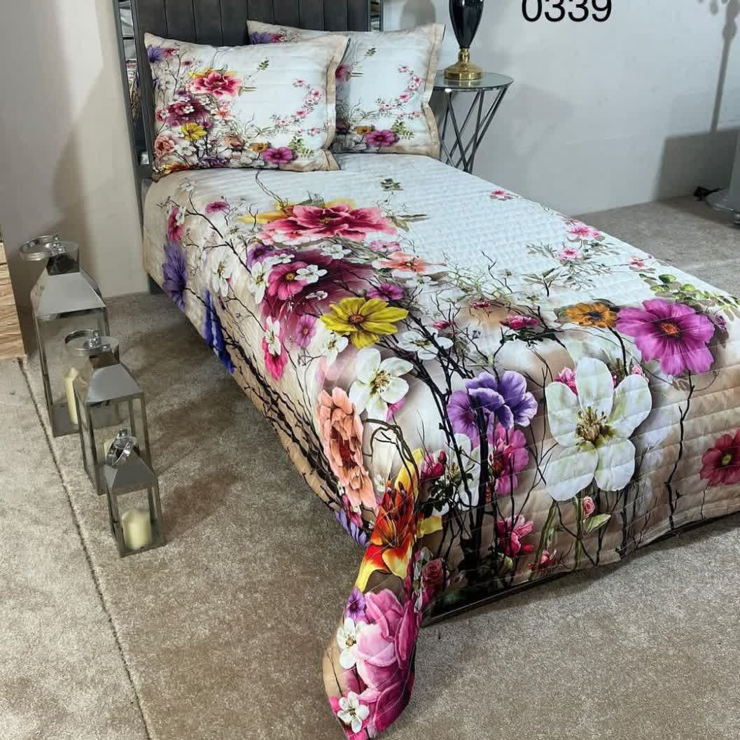 روتختی یک نفره سه بعدی 3 تکه دو رو (ضمانت پرز و رنگ )