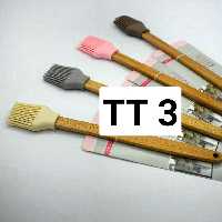 فرچه سیلکونی با دسته چوبی تخت در 4 رنگ  