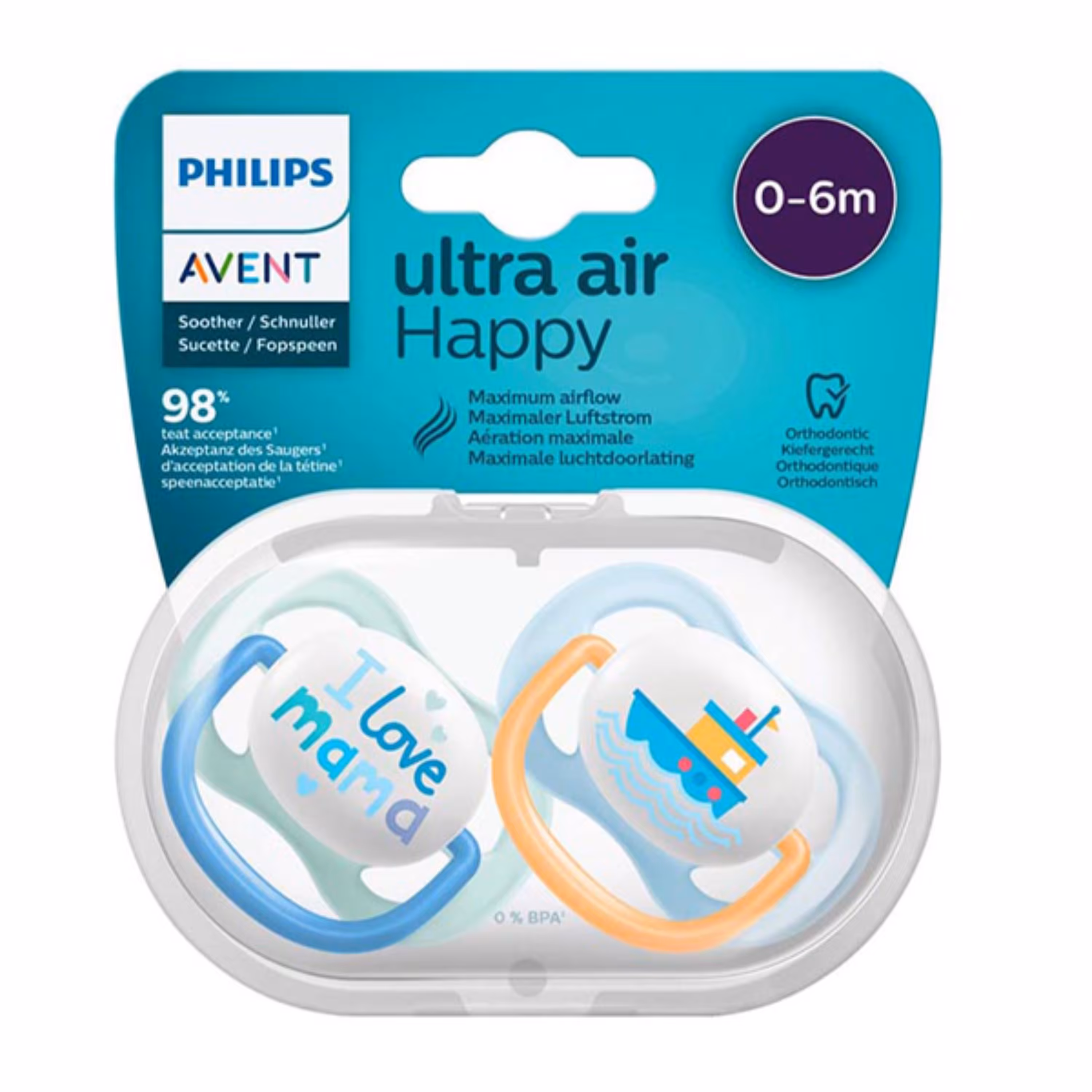 پستانک ارتودنسی اونت مدل الترا ایر SCF08.01 بسته 2 عددی