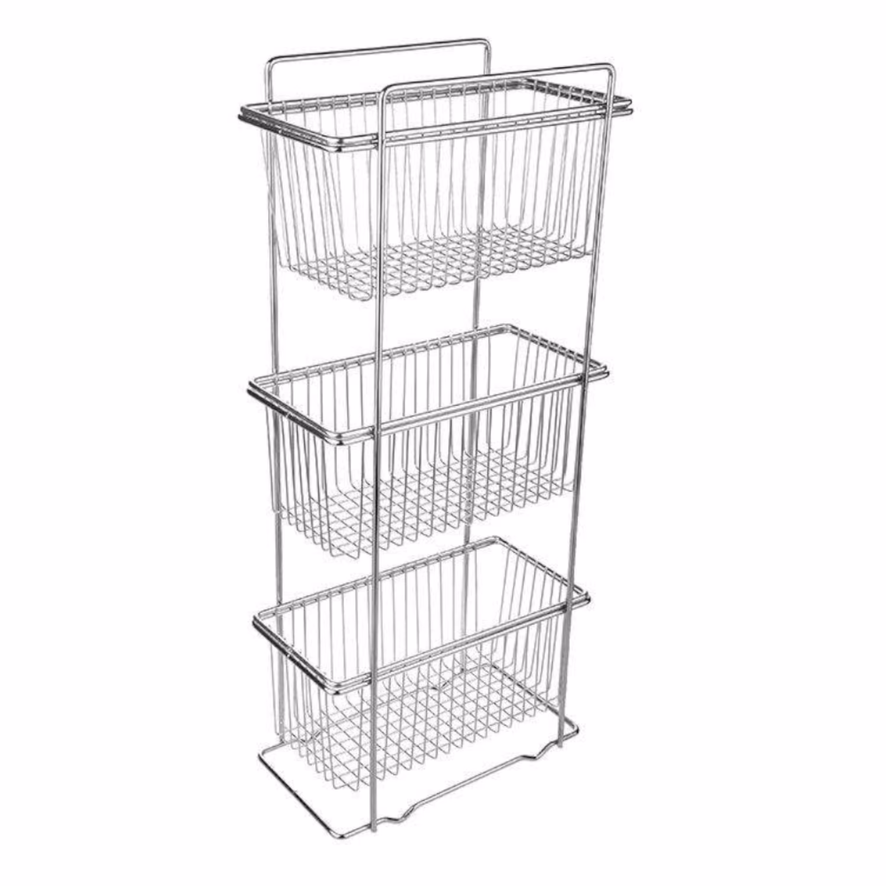 سبد سیب زمینی و پیاز آیرون 3 طبقه مدل 3156 مشکی و استیل