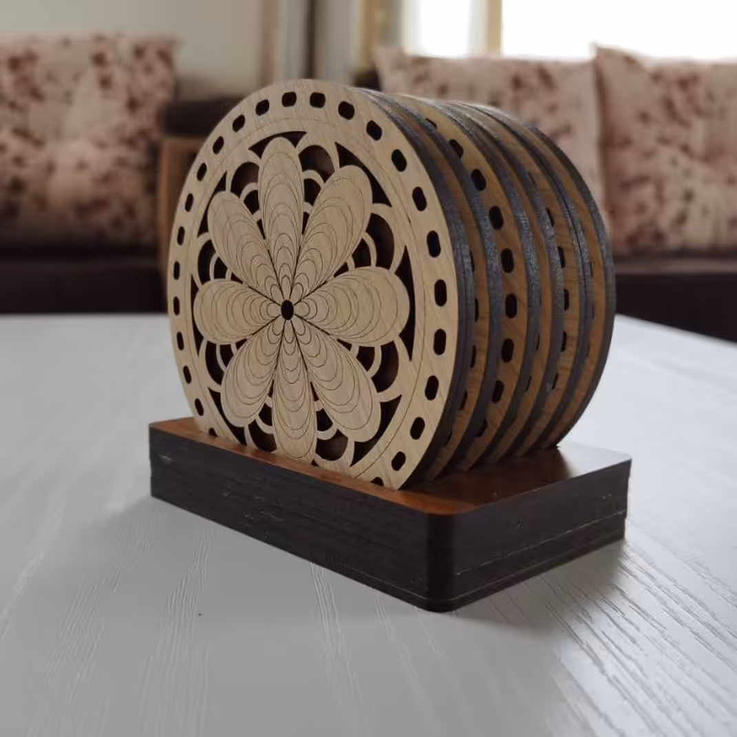 زیر لیوانی طرح گل