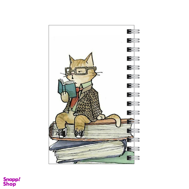 دفتر یادداشت 60 برگ To Do List طرح گربه متشخص کتابخوان کد 6258935