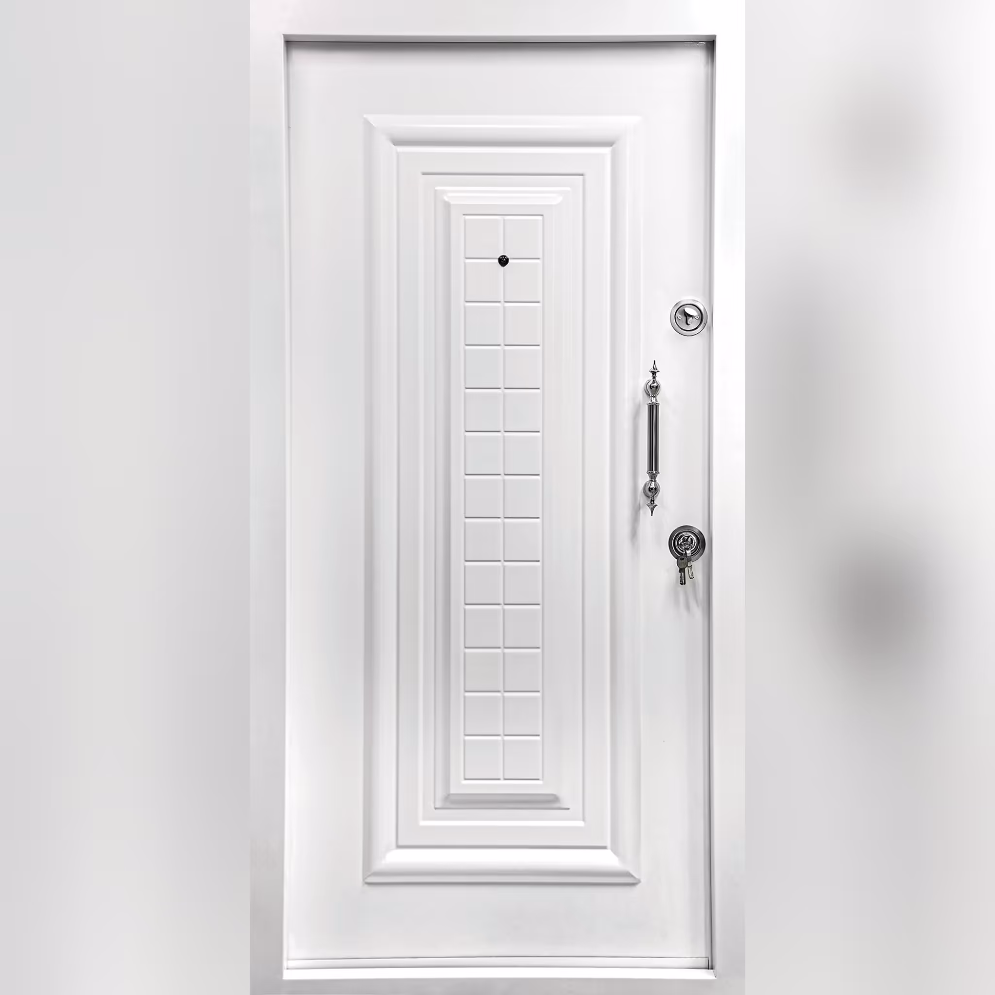 درب ضدسرقت رویه فلزی مدل ونوس ، رنگ سفید و ونگه الکترواستاتیک 