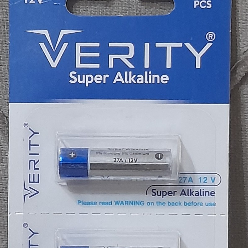 باتری سوپر آلکالاین 27A باطری وریتی Super Alkaline A27 برند Verity اورجینال اصلی 12 ولت آلکاین 12v 
