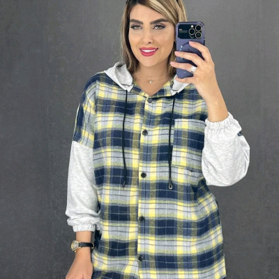 مانتو اسپرت زنانه پشمی مدل چهارخونه