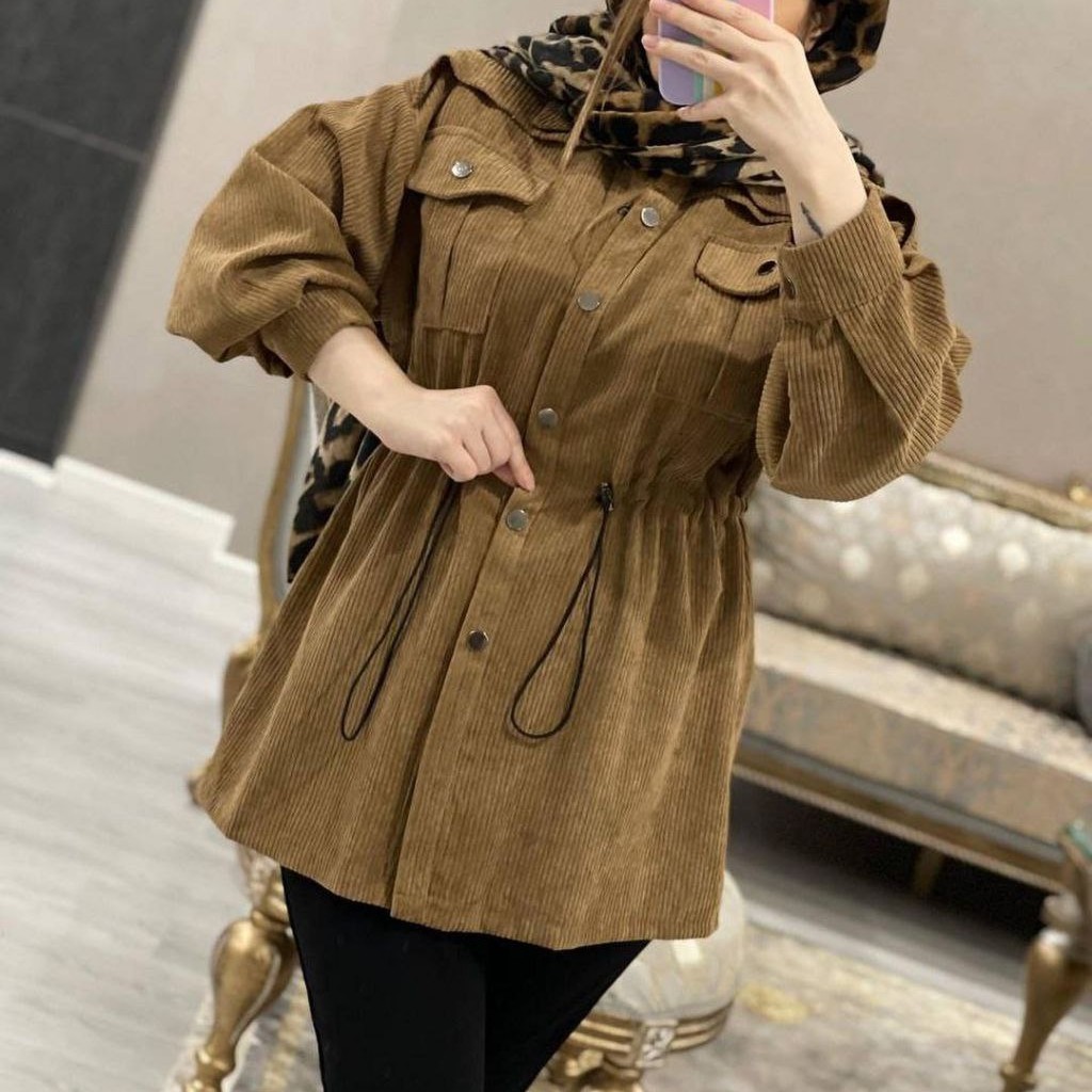 مانتو کبریتی کمر گت پاییزه