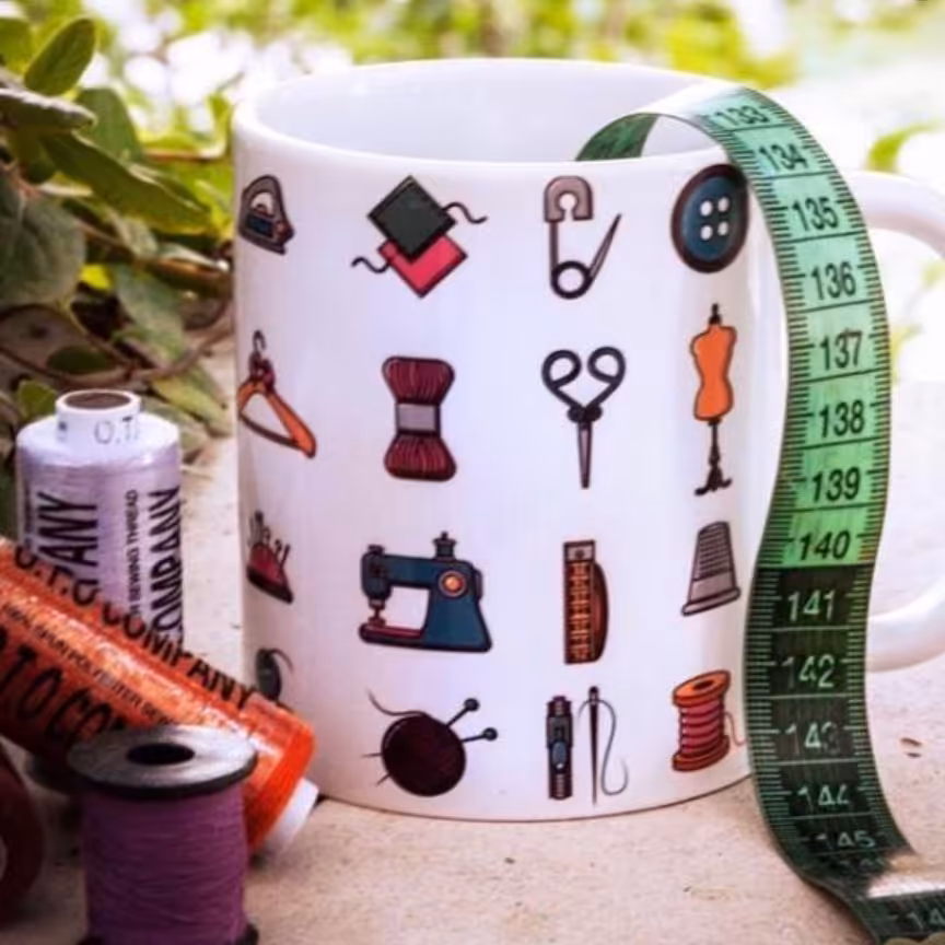 ماگ سرامیکی طرح خیاطی کد1146