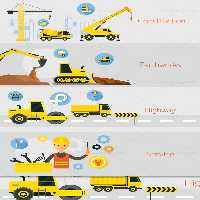 وکتور فلت راه سازی | گرافیک با طعم تربچه