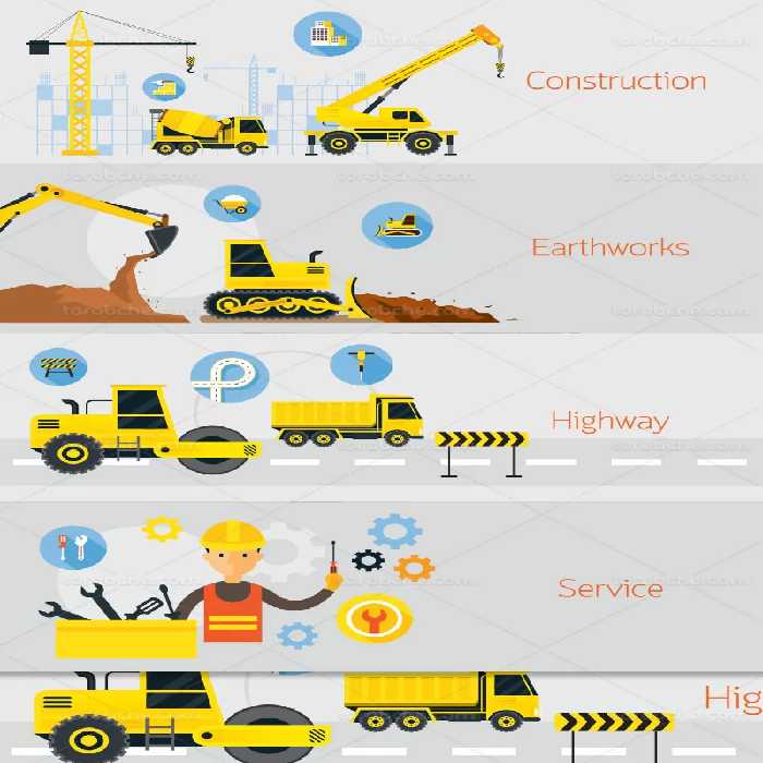 وکتور فلت راه سازی | گرافیک با طعم تربچه