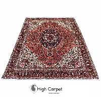 فرش دستبافت عشایری بختیار زمینه آجری 6 متری کد 0003