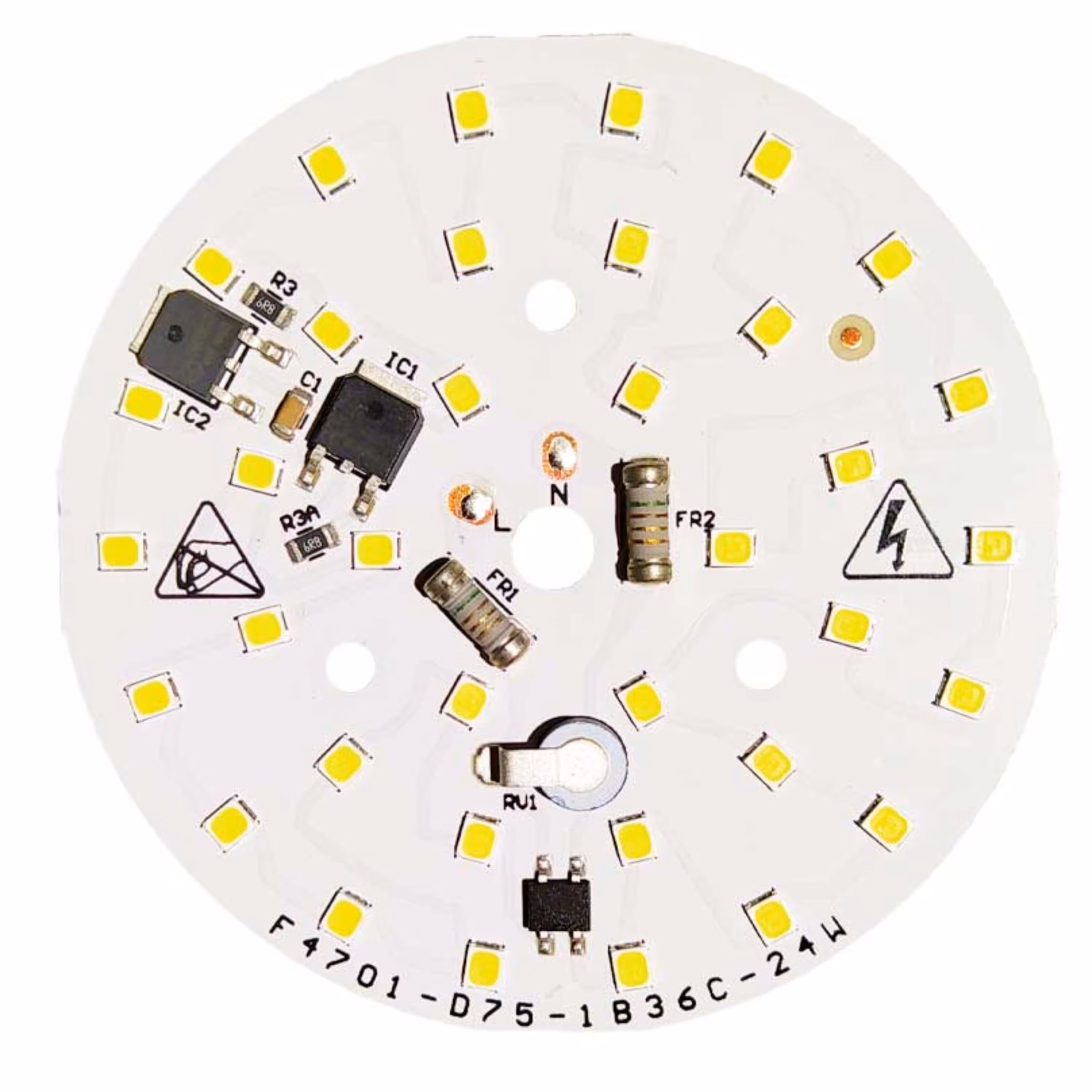 ال ای دی 24 وات گرد سفید صفحه چیپ لامپ دی او بی DOB 24 W مهتابی