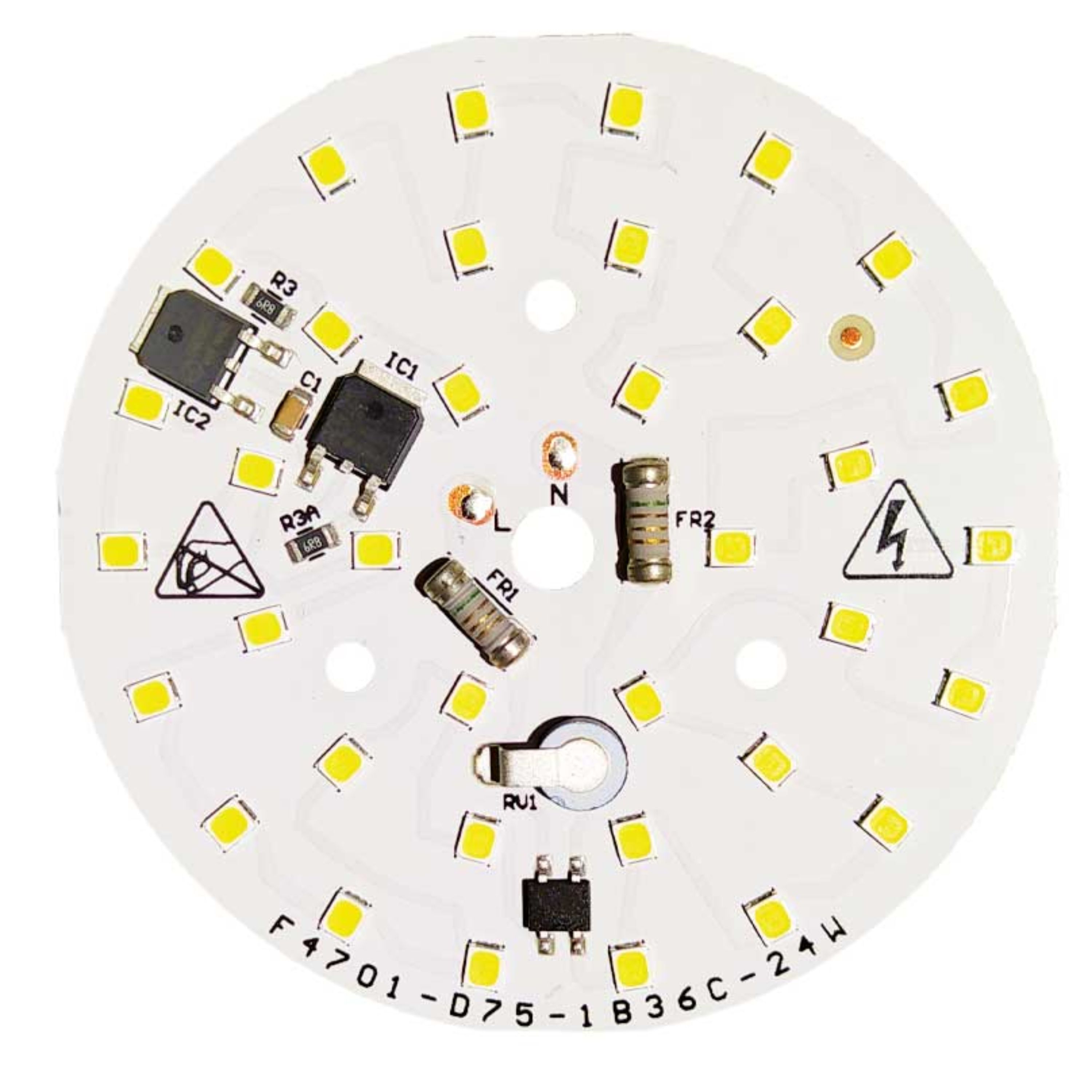ال ای دی 24 وات گرد سفید صفحه چیپ لامپ دی او بی DOB 24 W مهتابی