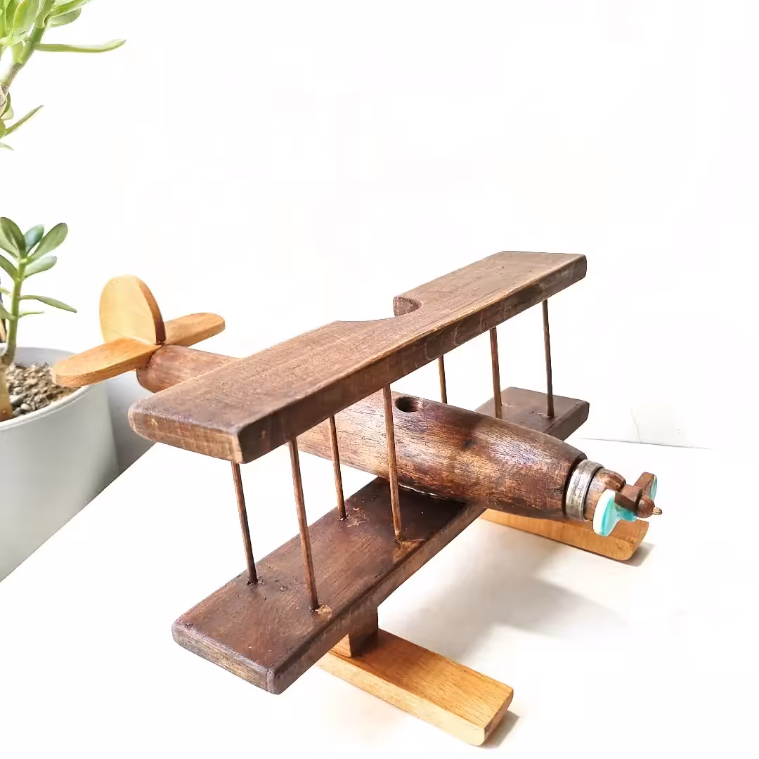 هواپیمای چوبی بریستول دستساز دو رنگ جهت دکوراسیون 