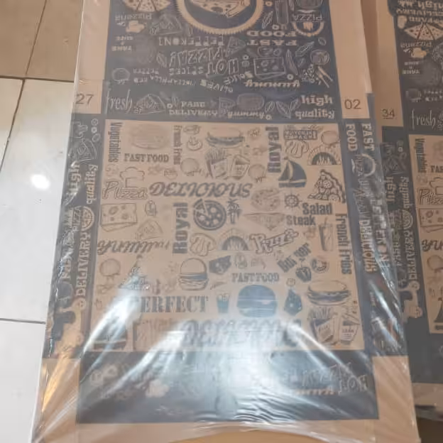 جعبه پیتزا خانواده سایز 34 (جعبه طرح دار مقوا)یکبار مصرف