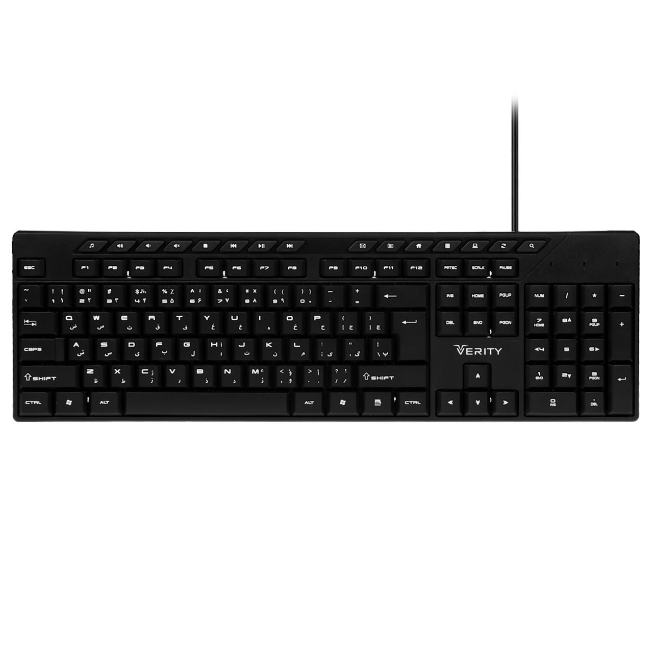 کیبورد با سیم Verity مدل V-KB6123 - مشکی