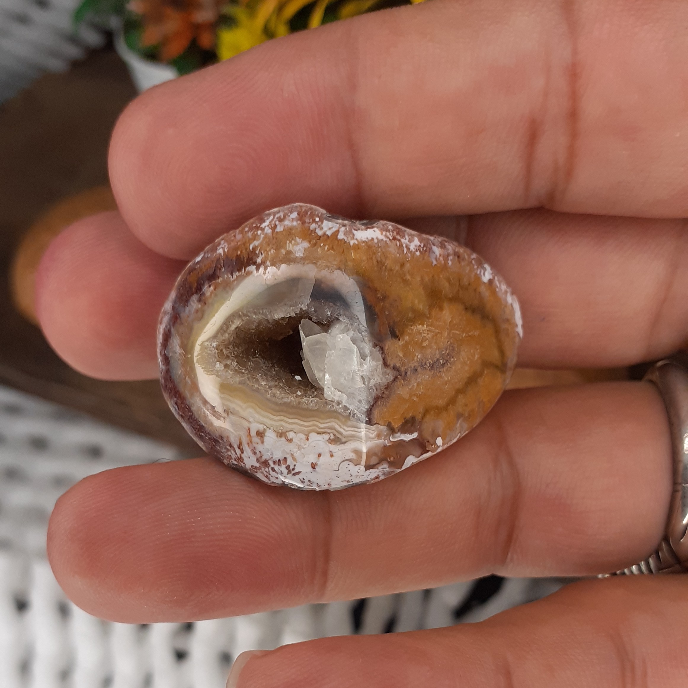 سنگ راف کلکسیونی عقیق ژئودبا تراش و پولیش