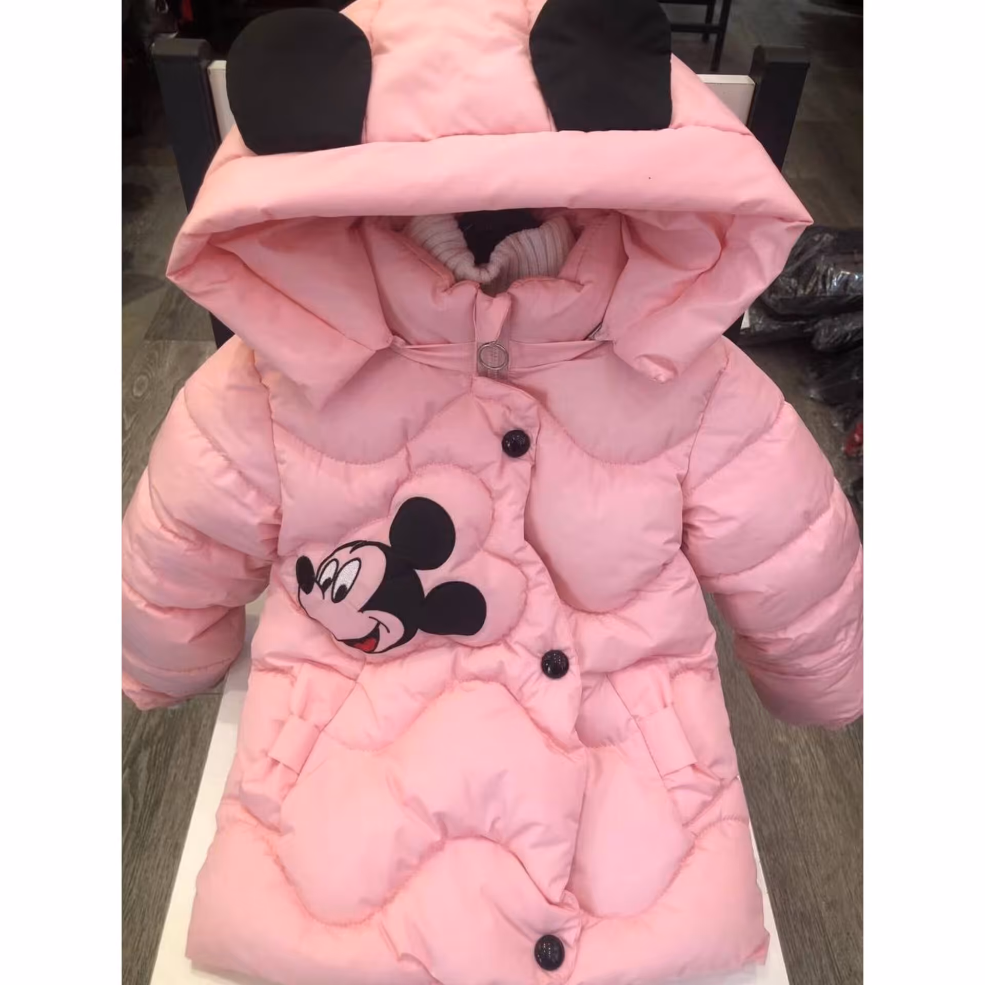 کاپشن دخترانه صورتی با طرح در پشت 